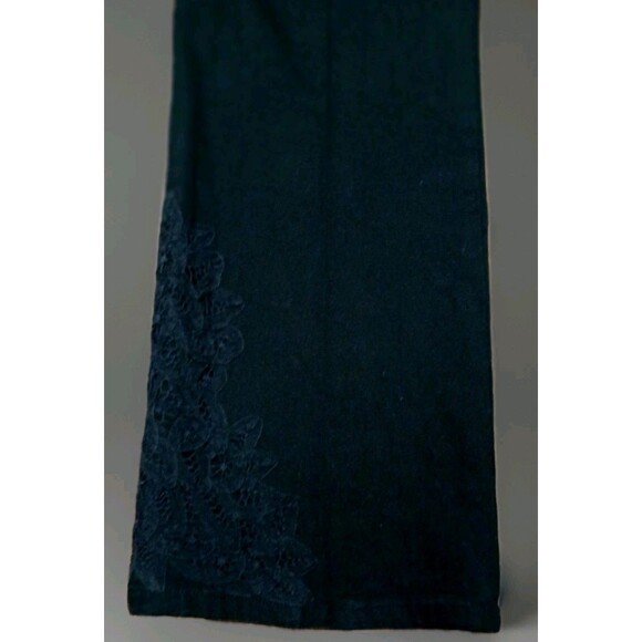 Y2K Lauren Jeans Co Ralph Lauren Black Bootcut Jeans 16 Embroidered Floral - Picture 4 of 12